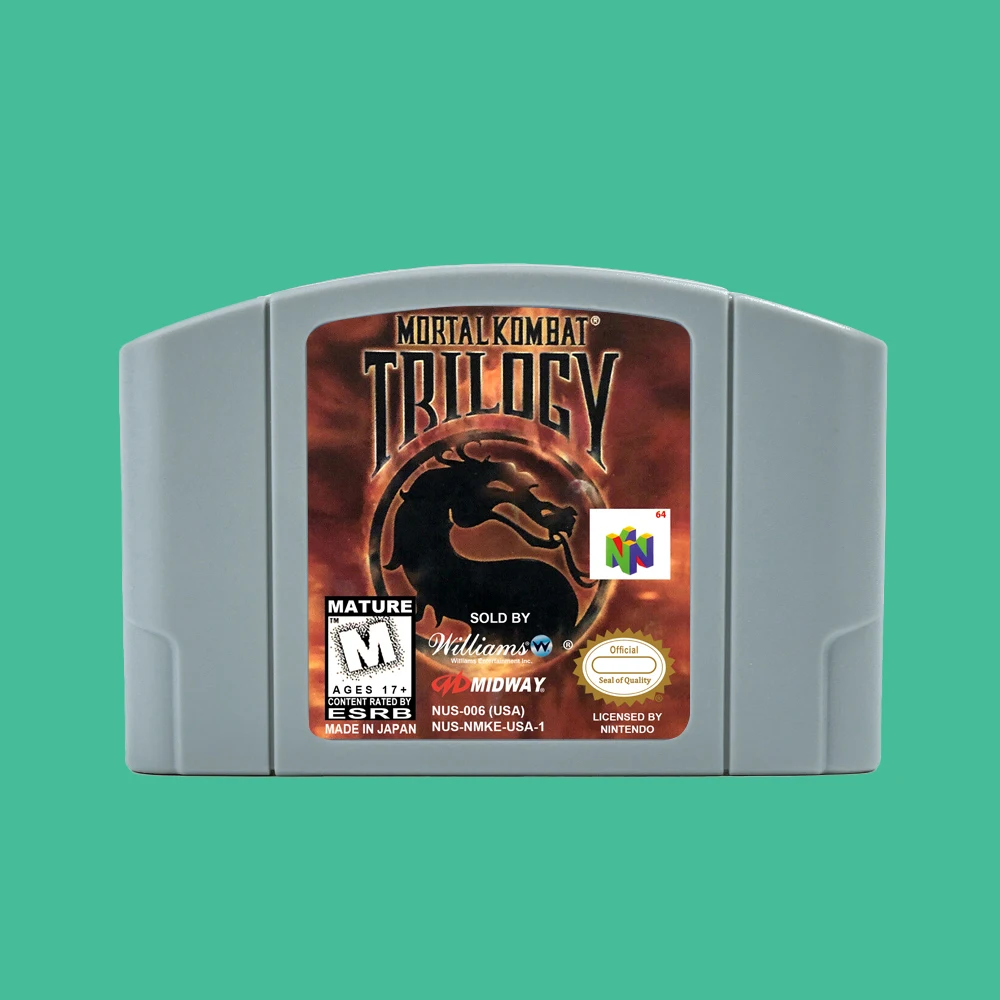 ตลับเกม Mortal Kombat Trilogy 64 บิตรุ่น NTSC ของสหรัฐอเมริกาหรือรุ่น EUR PAL สําหรับคอนโซล N64