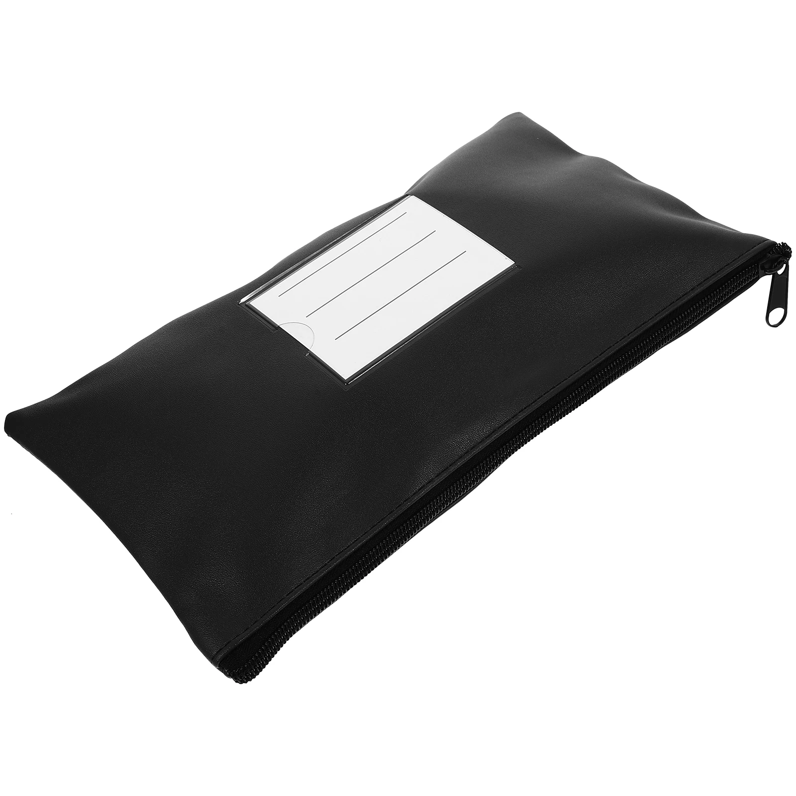 

PU Bill Organizer with Card Slot Black Cash Bag for Money Storage Ticket Pouch Portable Foldable Document Holder