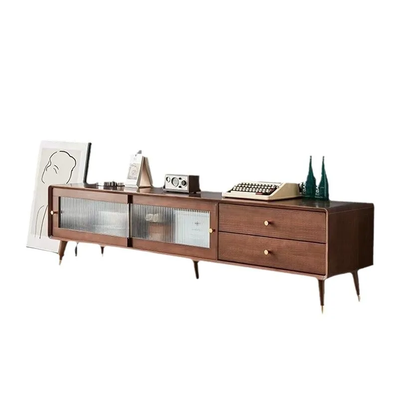 

Nordic solid wood TV cabinet coffee table combination modern simple small apartment floor cabinet