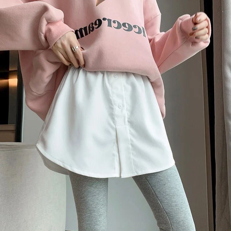 Women's Thickened Hoodie Sharkskin Inner Wear Winter Autumn Season Half Skirt A-Line Short Dress Code Stylish Versatile Piece