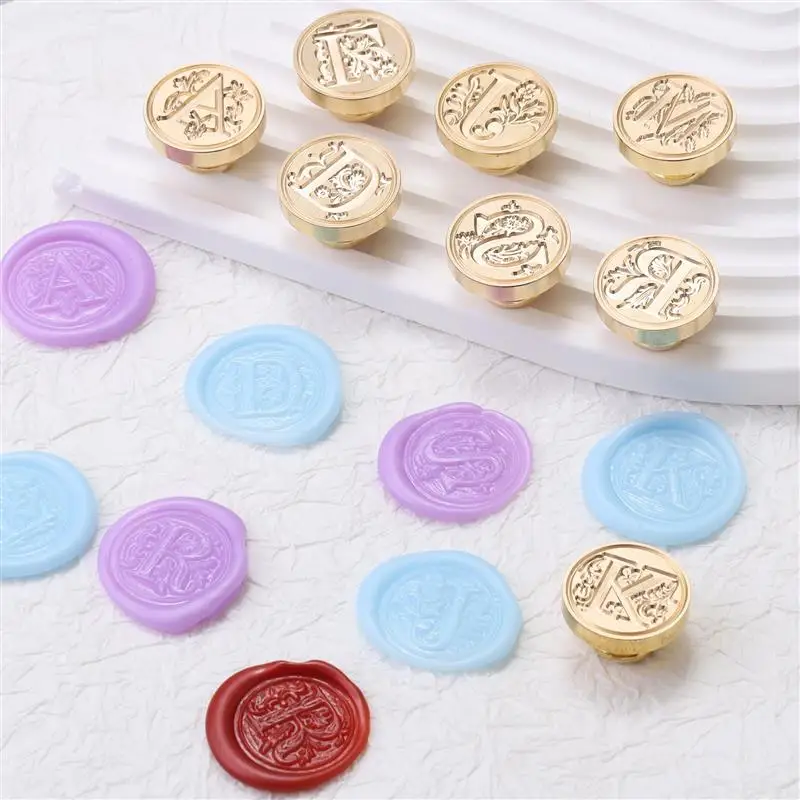 Retro Sealing Wax Stamp Head 26 Alphabet A-Z Letter Seals Stamp Set Tools Post Decor Wood Stamps Antique Wax Seal Stamp