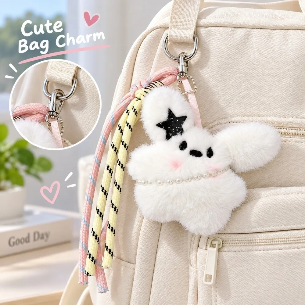 Versatile Doll Cartoon Rabbit Keychain Cute Creative Lucky Keyring Portable Bag Pendant Bag Decoration