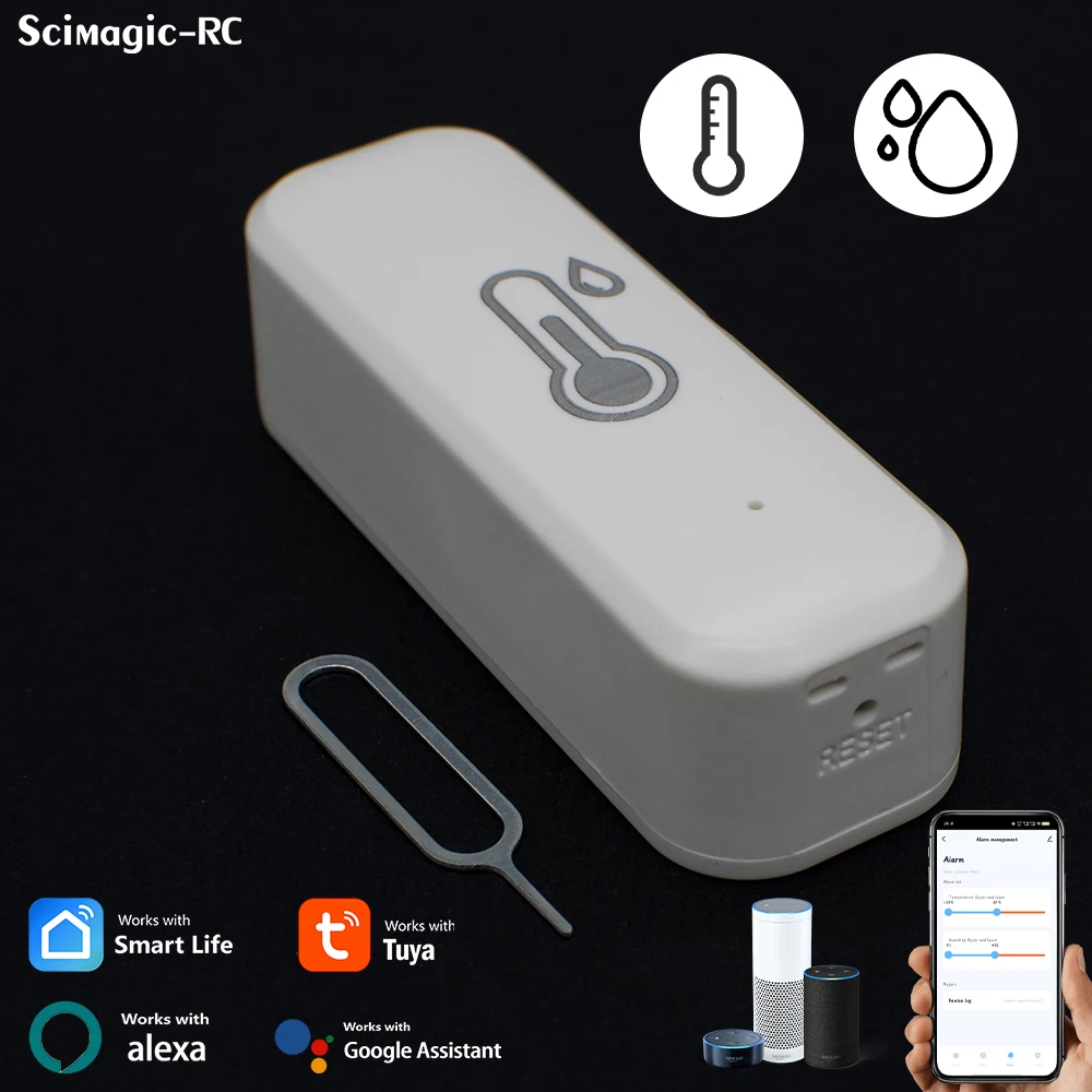 

1-20 шт. Tuya Smart WiFi датчик температуры и влажности комнатный термометр гигрометр мониторинг работает с Alexa Google Home