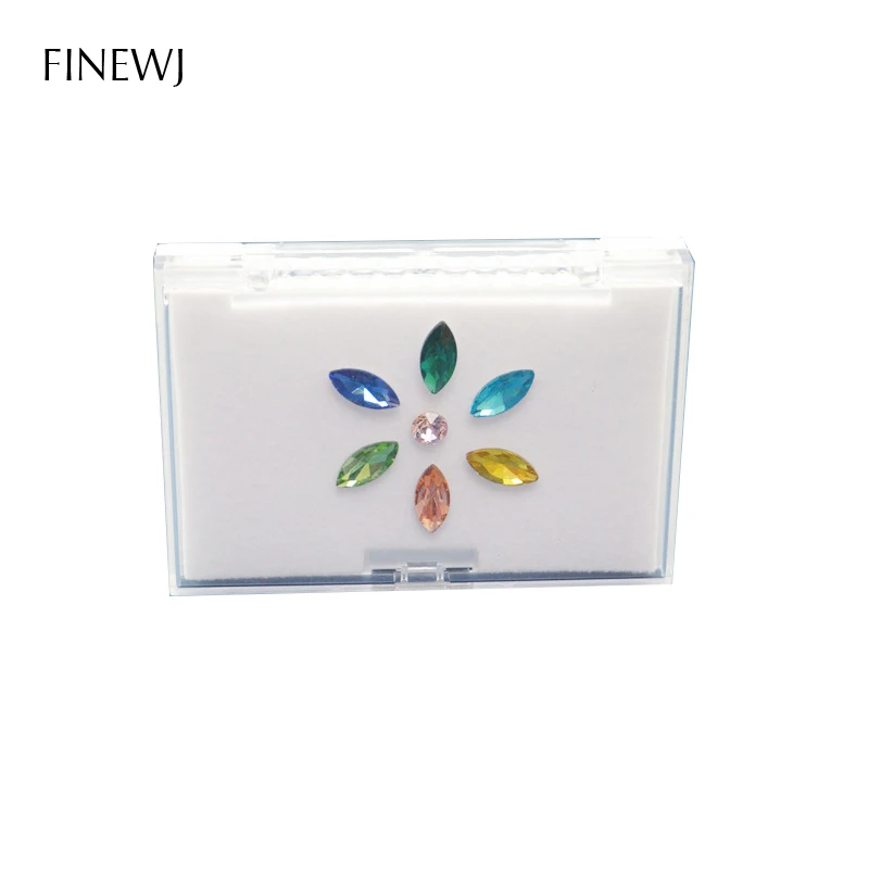 Wholesale Gemstone Container Jewelry Pendant Display Box Transparent Rectangle Loosing Diamond Gem Beads Coin Storage Sponge Jar