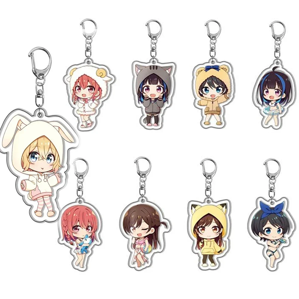 Kawaii Anime Rent A Girlfriend Kanojo Okarishimasu Charm Keychain Ichinose Chizuru Asami Nanami Sakurasawa Sumi Keyring Pendant