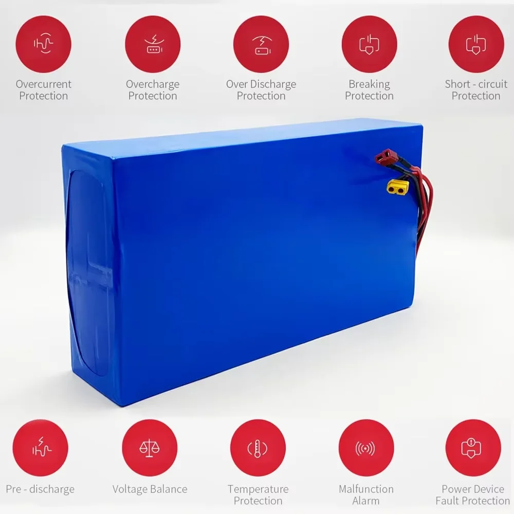 18650 Lithium-ion Battery Pack 60V 16S8P Rechargeable Battery 30000mAh 30Ah With BMS For Electric Scooter,wheelchair battery