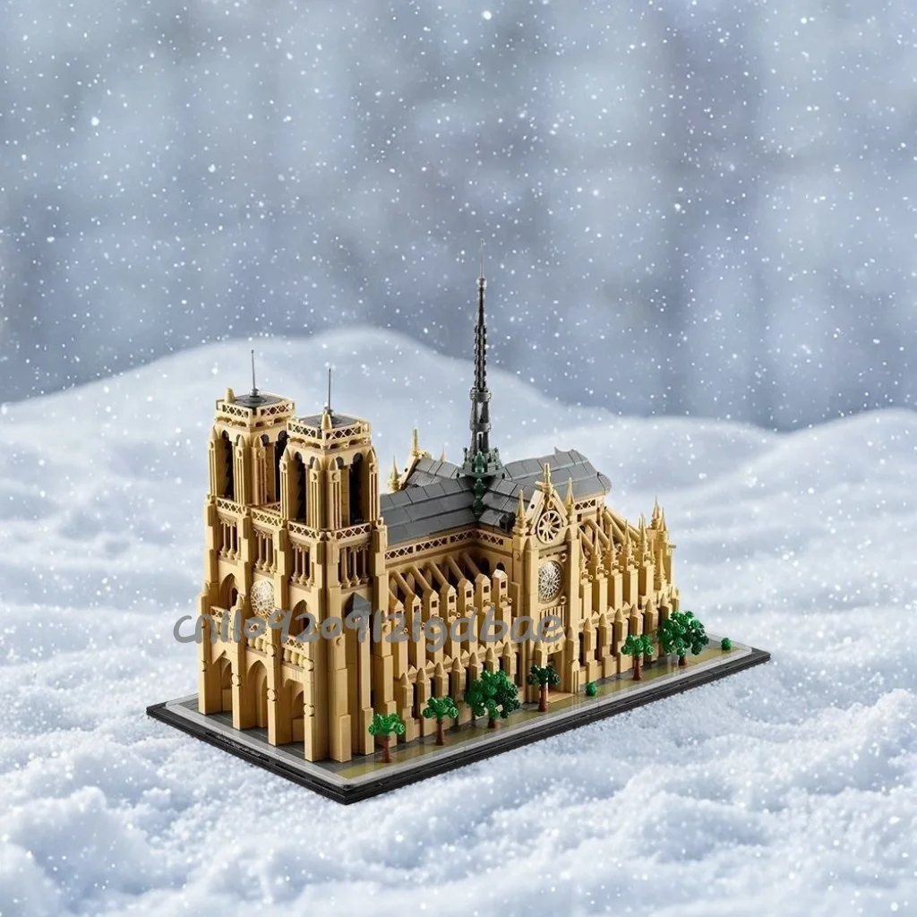 

2025 new 4383-piece Notre Dame Cathedral architectural model kit adult gift collection building blocks children's gifts