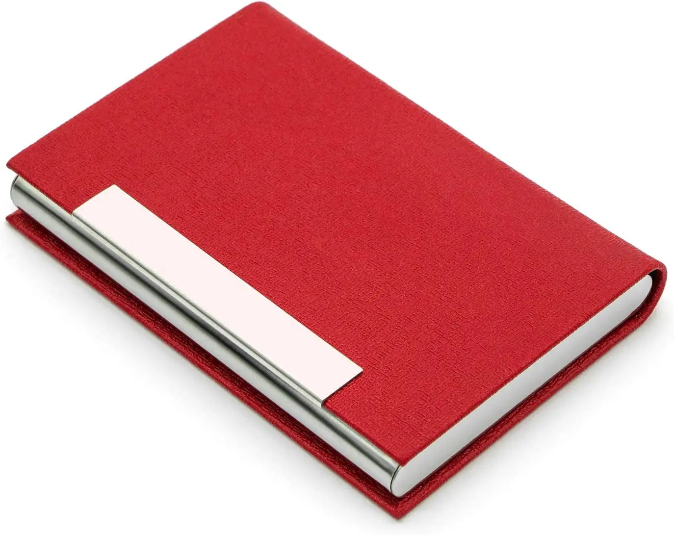 Business Card Holder, Business Card Case Couro PU Profissional & Aço Inoxidável Multi Card Case,Business Card Holder Wallet