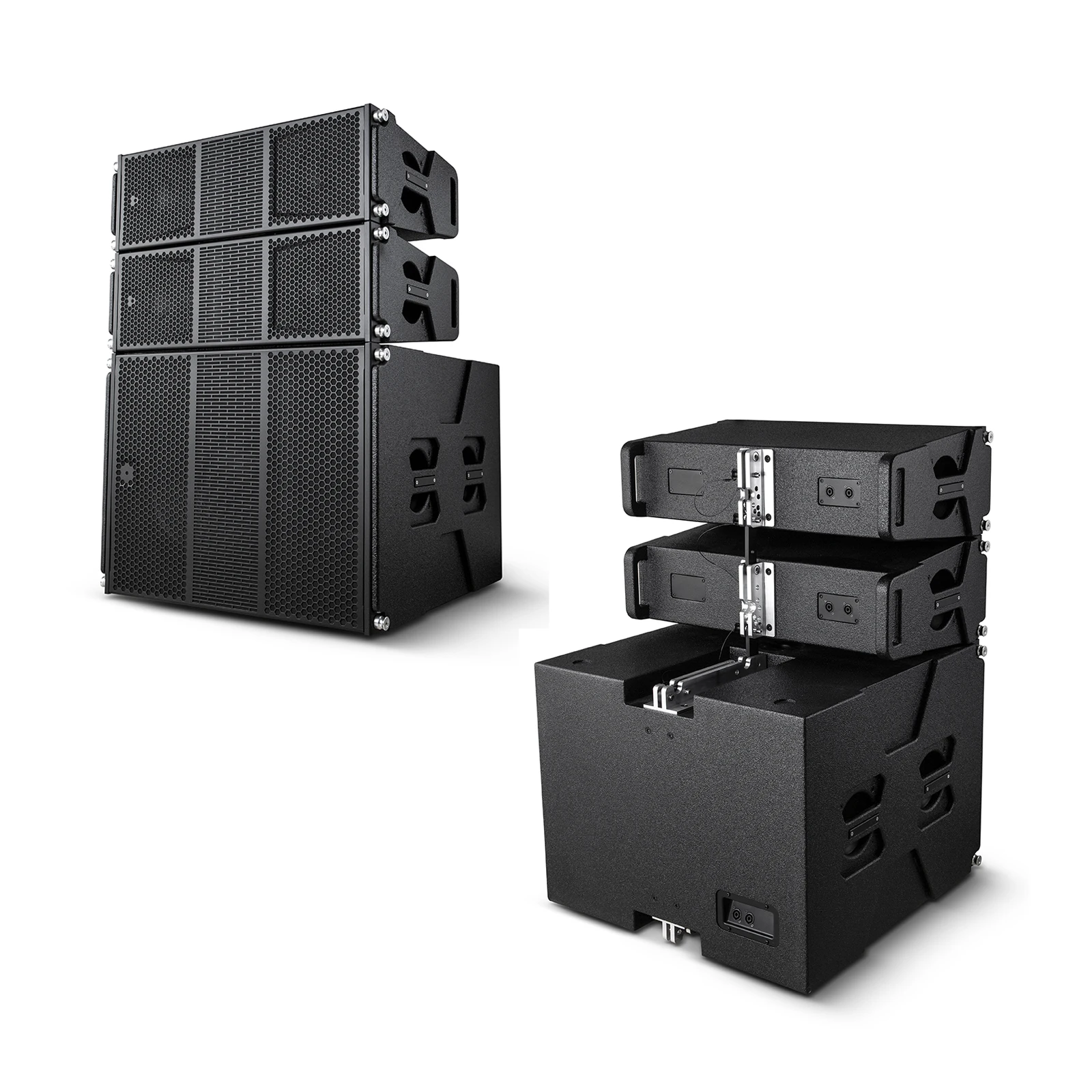 XUNGUAN AM210 Sistema audio doppio per interni o esterni da 10 pollici Line Array Compensato di betulla Crossover incorporato per spettacoli di bar