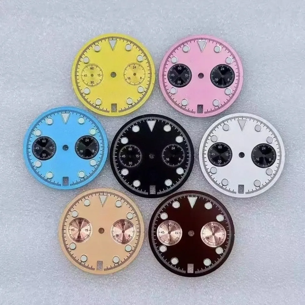 

29.5mm VK63 Dial Green Luminous S Dial Watch Hands Pointer Suitable for VK63 VK64 Quartz Movement Watch Accessories New Colors