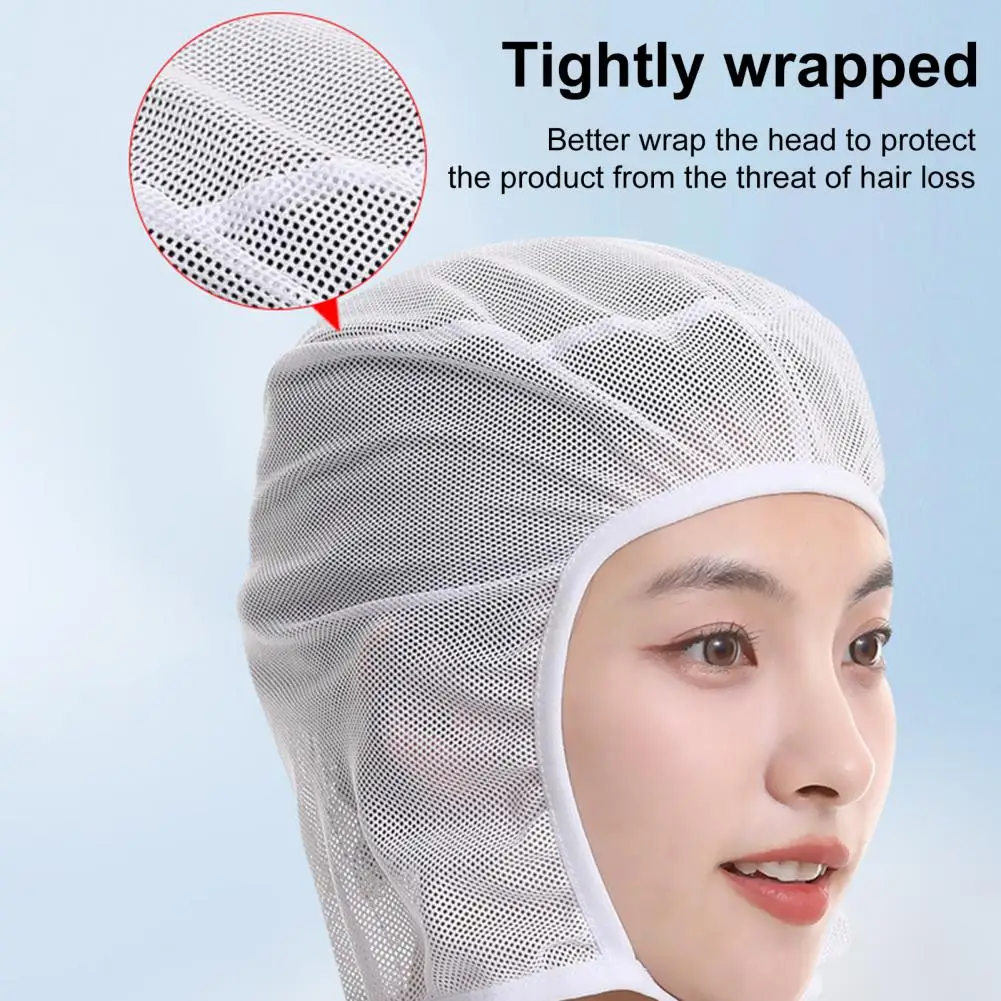 Worker Dust Cap with Straps Unisex Anti-slip Adjustable Breathable Mesh Prevent Hair Work Hat for Factories Workshops