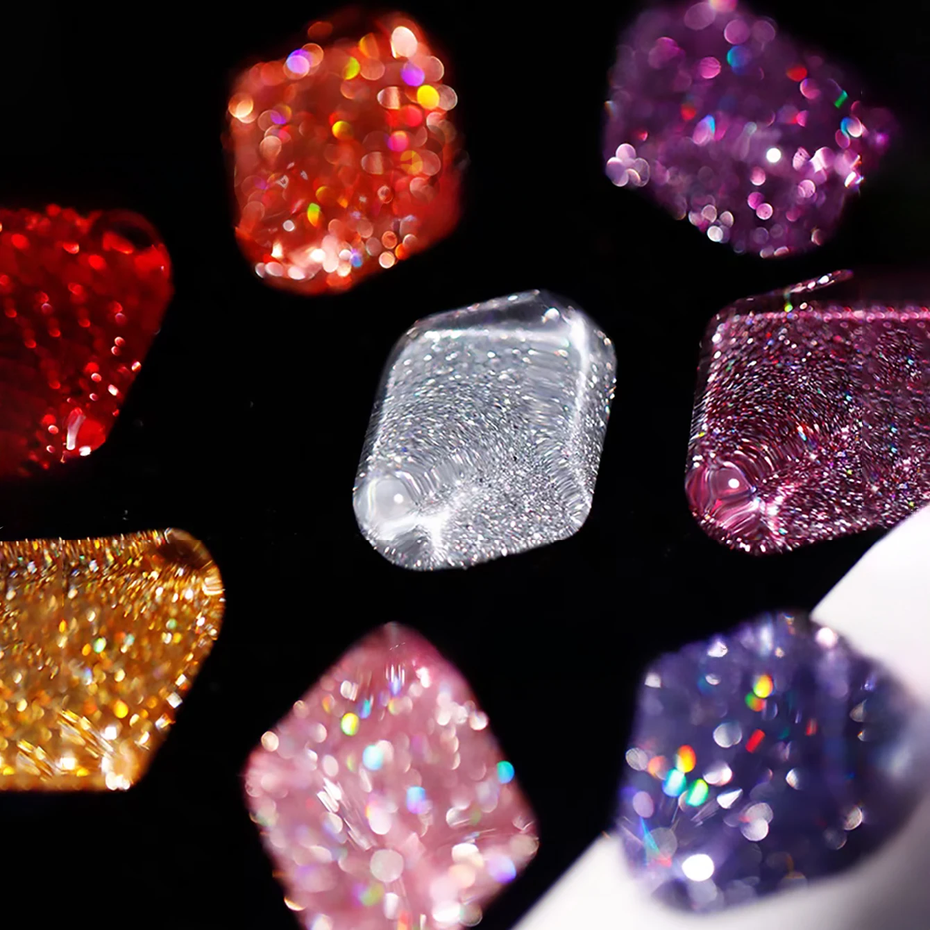 1pcs TC 2025 New Reflective Bounce Di Glitter Broken Diamond Phototherapy Adhesive Super Flash Broken Diamond Gel Nail Polish