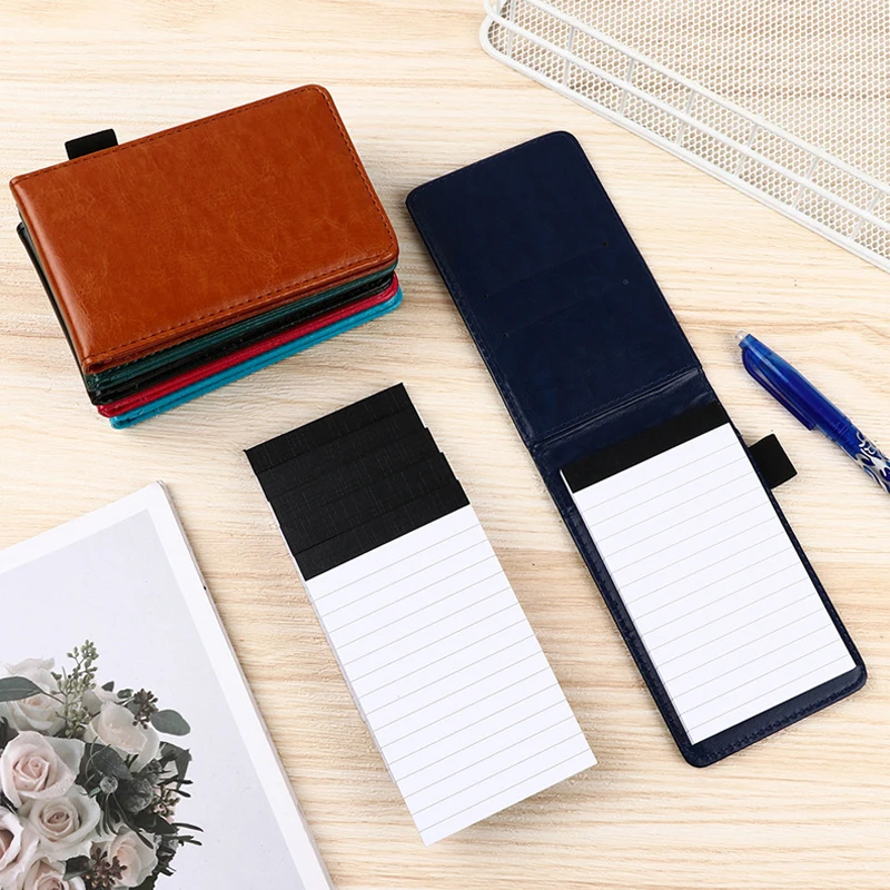 Leather Mini Pocket Notebook Multifunction A7 Planner Daily Memos Note Book Refills Work Notepad Business Office Supplies