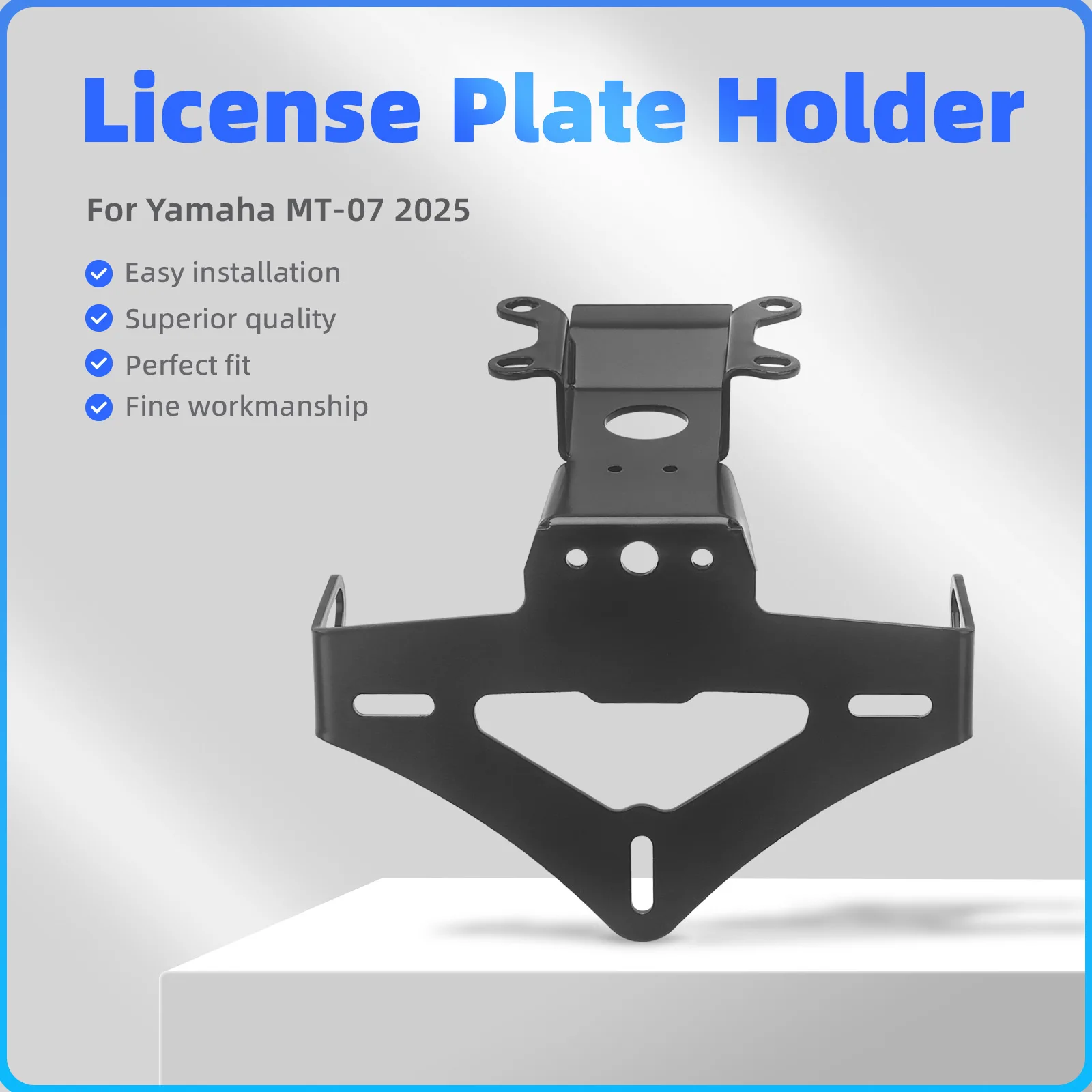 

For Yamaha MT-07 FZ07 2025-2026 Registration License Plate Holder Mount Bracket with LED License Plate Light MT07 Accessories