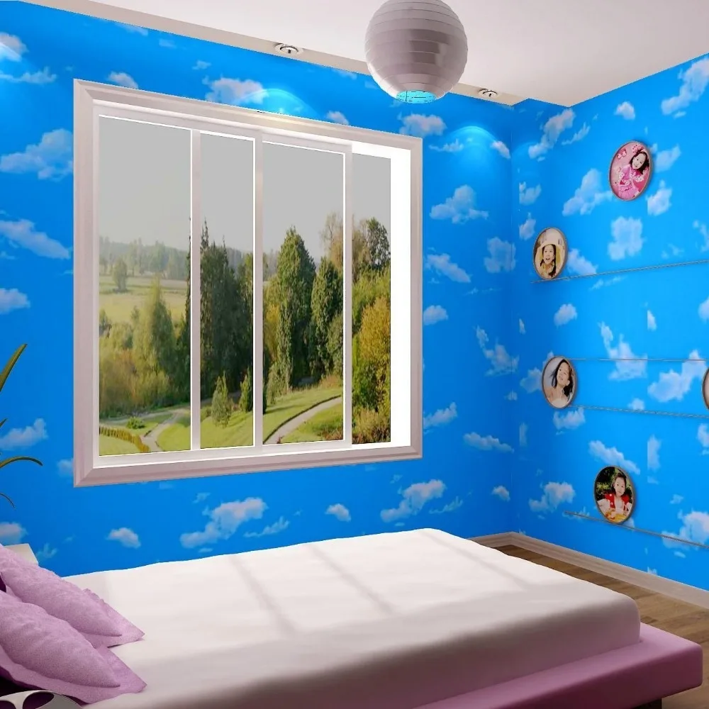 Peel and Stick 3D Wallpapers Blue Sky DIY Self Adhesive Clouds  Living Room Background Mural Home Decor Waterproof Wall Stickers