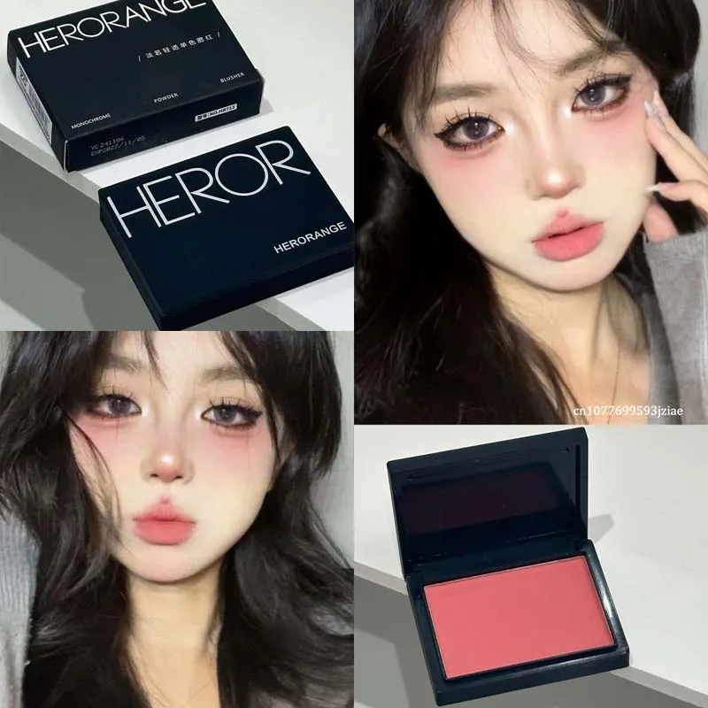 Silky Touch Monochrome Powder Blusher Natural Nude Peach Delicate Makeup Long-lasting Low Saturation Matte Facial Rouge Palette