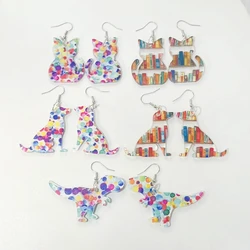 1pcs Premium Feeling Cat Dinosaur Earrings Classic Versatile Niche Animal Series Acrylic Ear Jewelry