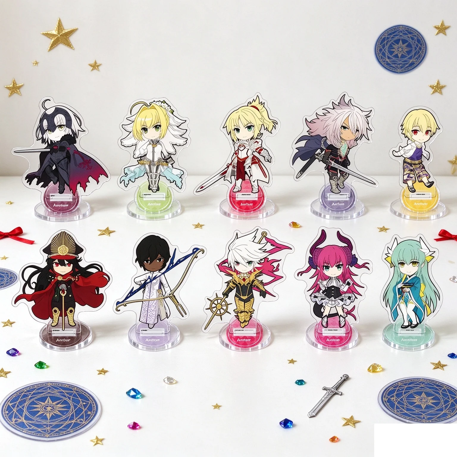New Style 10cm Anime Fate/Grand Order Acrylic Stand Modlel Desktop Decoration Game Collectible Ornament Gift For Fans Keychain
