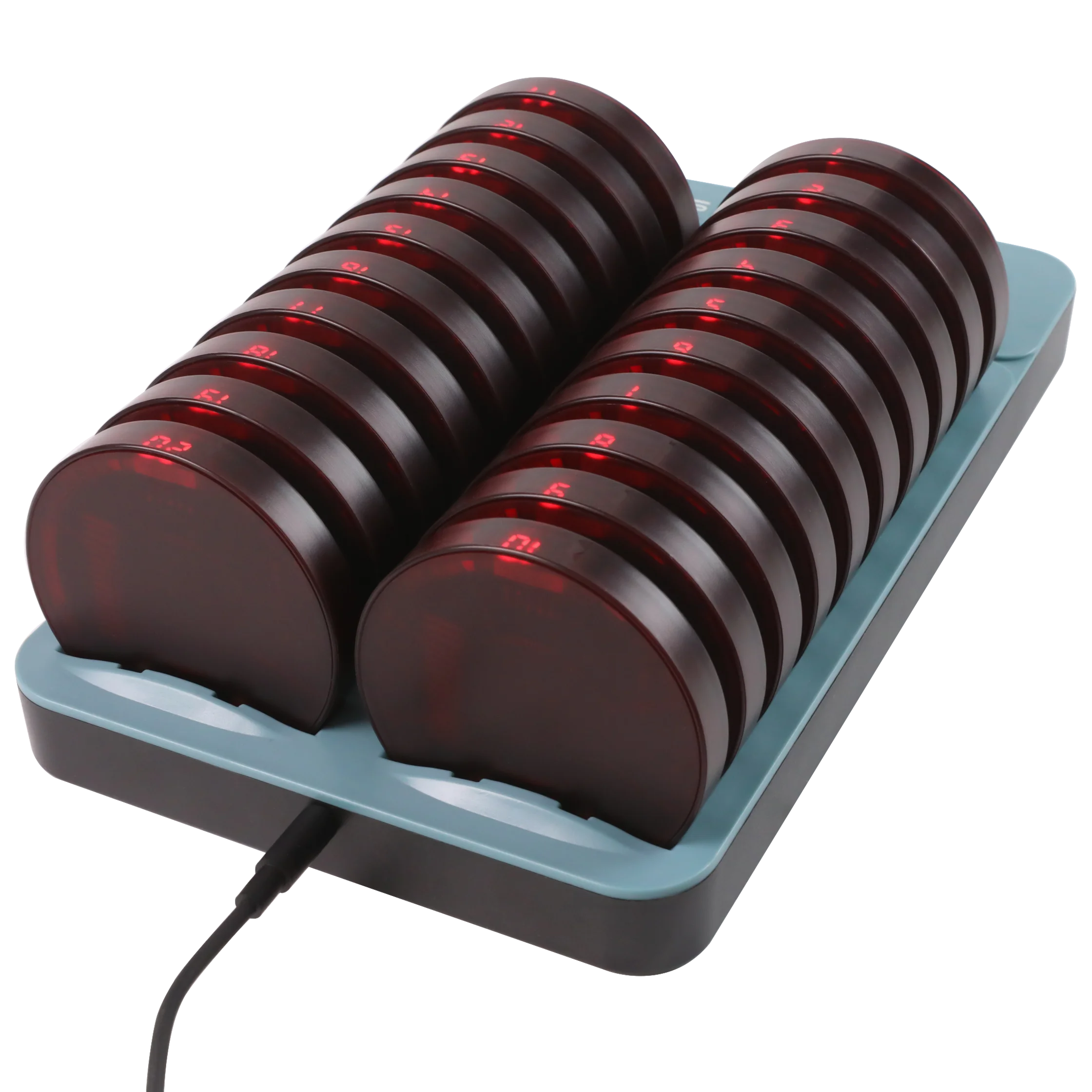 Unique New Restaurant Pager 20 Pagers 1 Keyboard Transmitter System Wireless Calling Hotel Cafe Buzzer for Food Truck