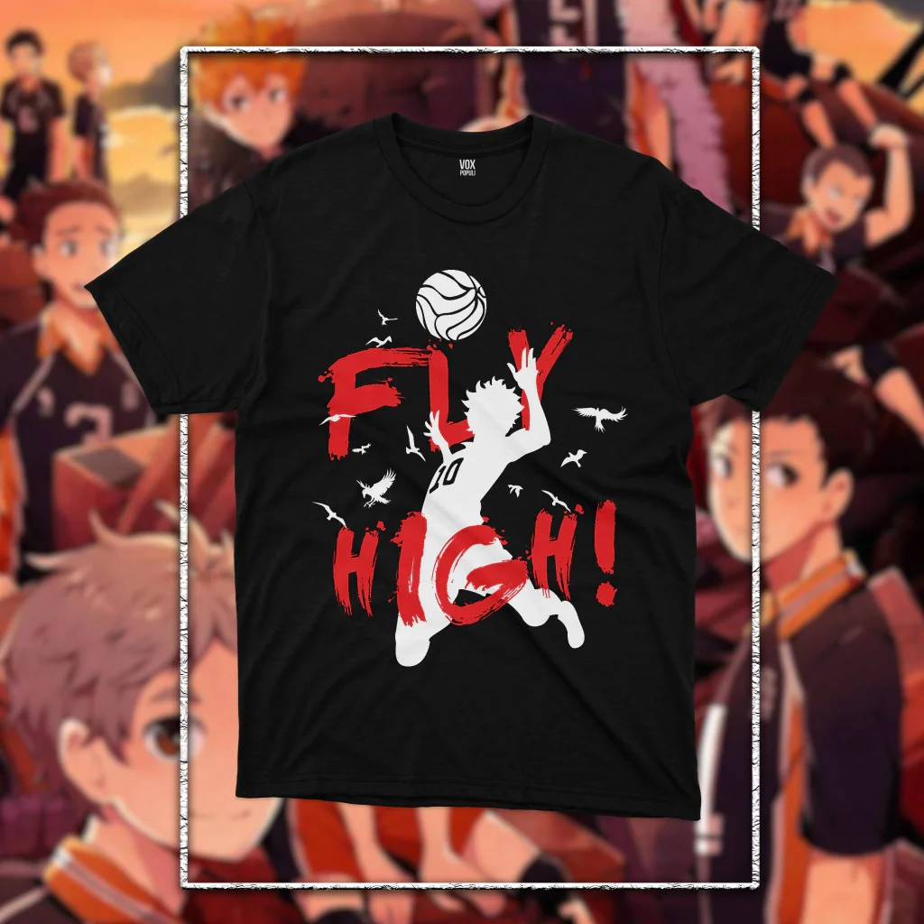 HAIKYU FLY HIGH unisex Anime cotton shirt outdoor recreation tee