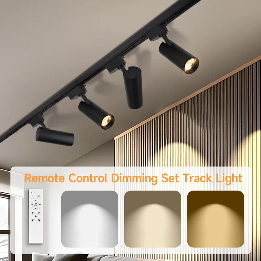 Dimmbares Schienenbeleuchtungssystem mit Fernbedienung, LED-Spot-Beleuchtung, Moderne Deckenlampe für Wohnzimmer, Einkaufszentren und Restaurants