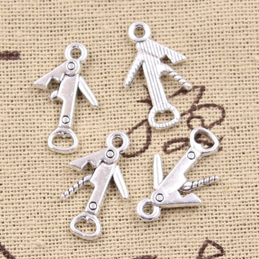 40 sztuk Charms narzędzia użytkowe nóż otwieracz 21x12mm antyczne srebro kolor zawieszki DIY Craft dokonywanie ustalenia Handmade tybetański biżuteria