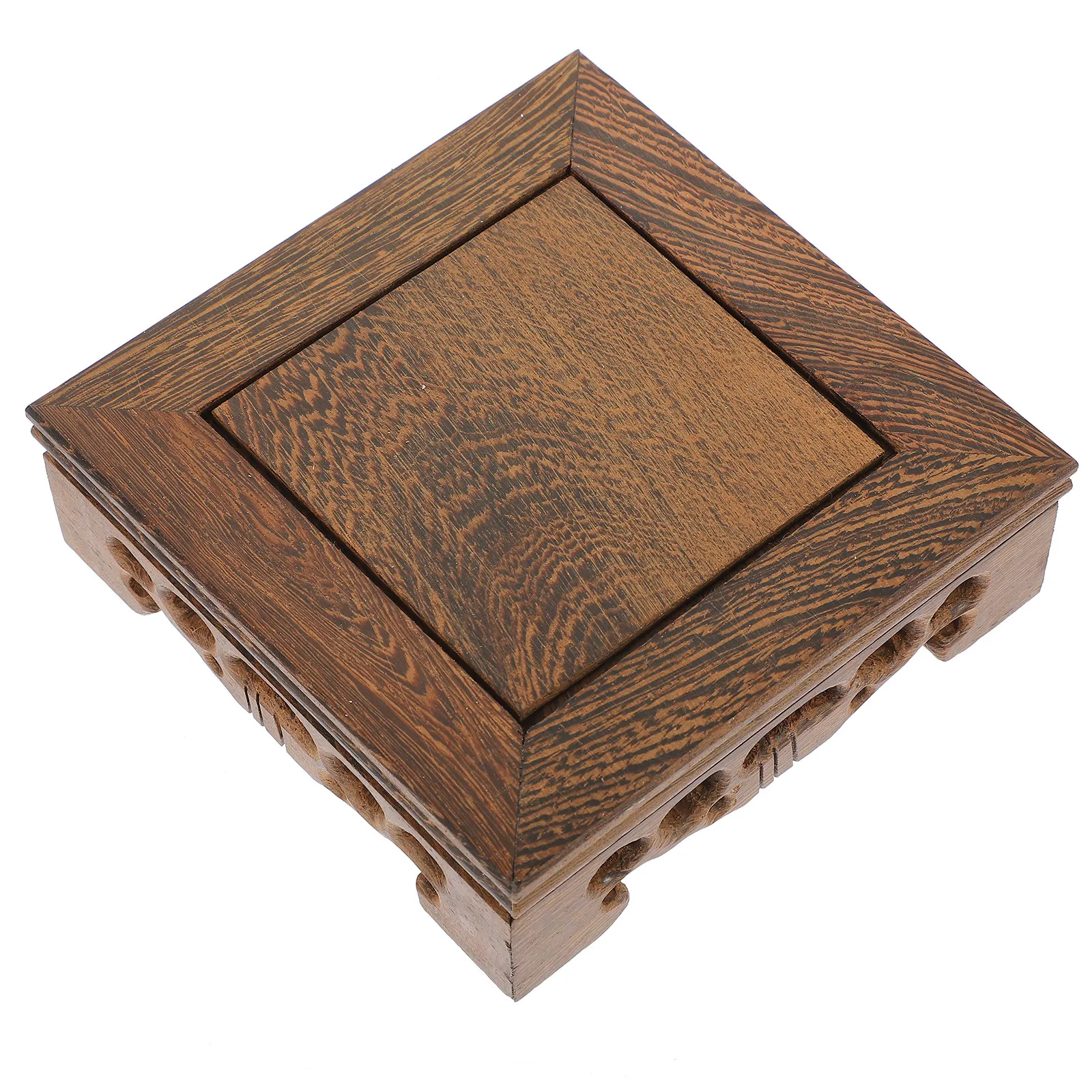 Wenge Wood Flower Pot Base Heavy Duty Display Pedestal for Vase Fish Tank Planter Stone Crystal Home Decor Rustic Planter Stand
