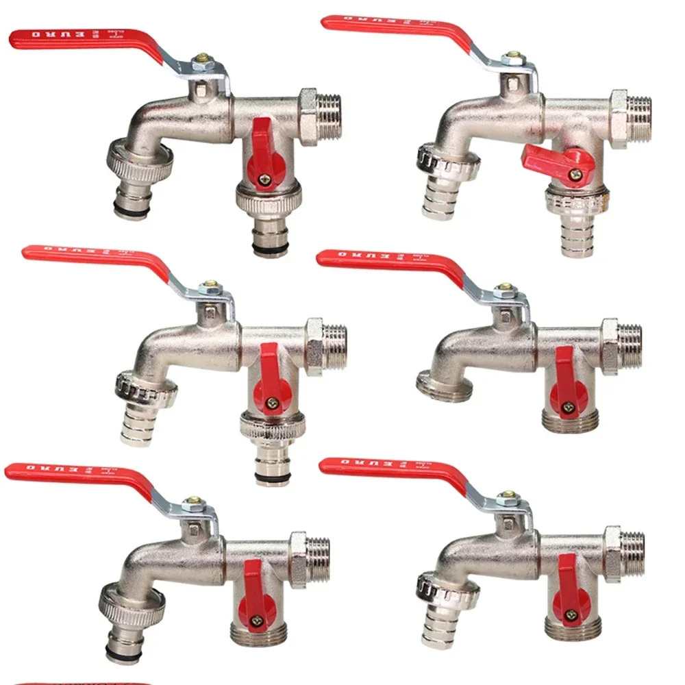 Outdoor Balcony Faucet with Dual Nipple Zinc Bibcock for Home and Industrial Irrigation