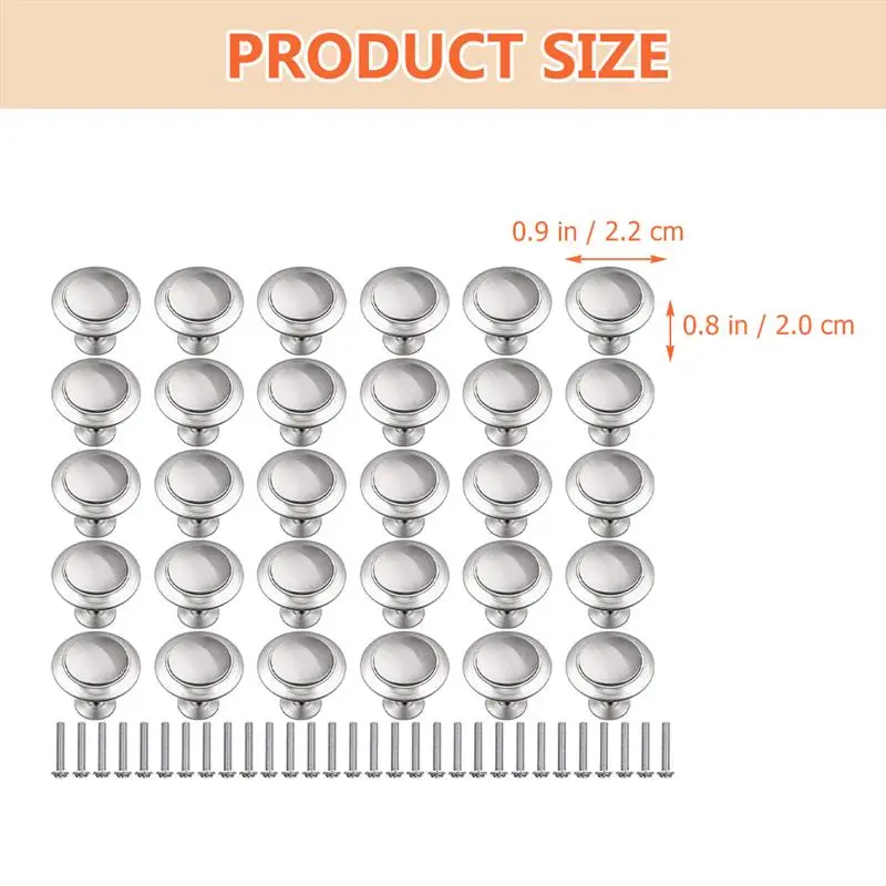 30Pcs Cabinet Knob Pulls Round Cabinet Knobs Cabinet Cupboard Handles Dresser with Screws Round Handle Kitchen Pulls Furniture