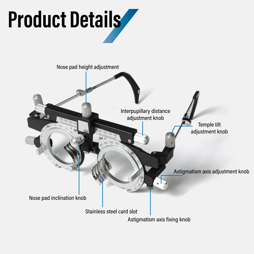 UTF-4880 Progressive Trial Lens Frame Professional Adjustable Optical Optometry International Trial Frame Optometry Tool