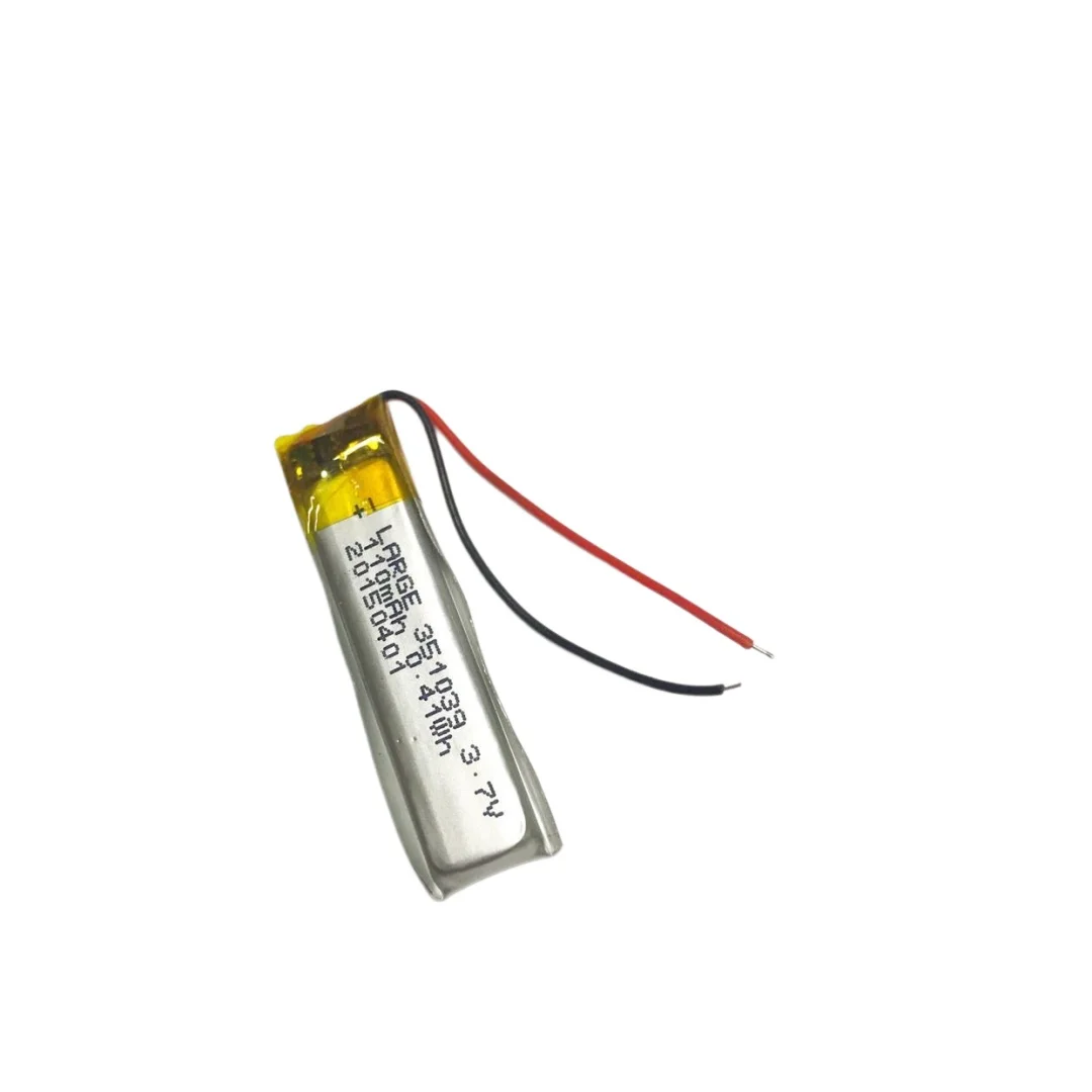 401040 3.7V 150mAh Rechargeable Lithium Polymer Battery Ultra‑Narrow for Recorder Point Reading Pen MP3 Mouse Keyboard
