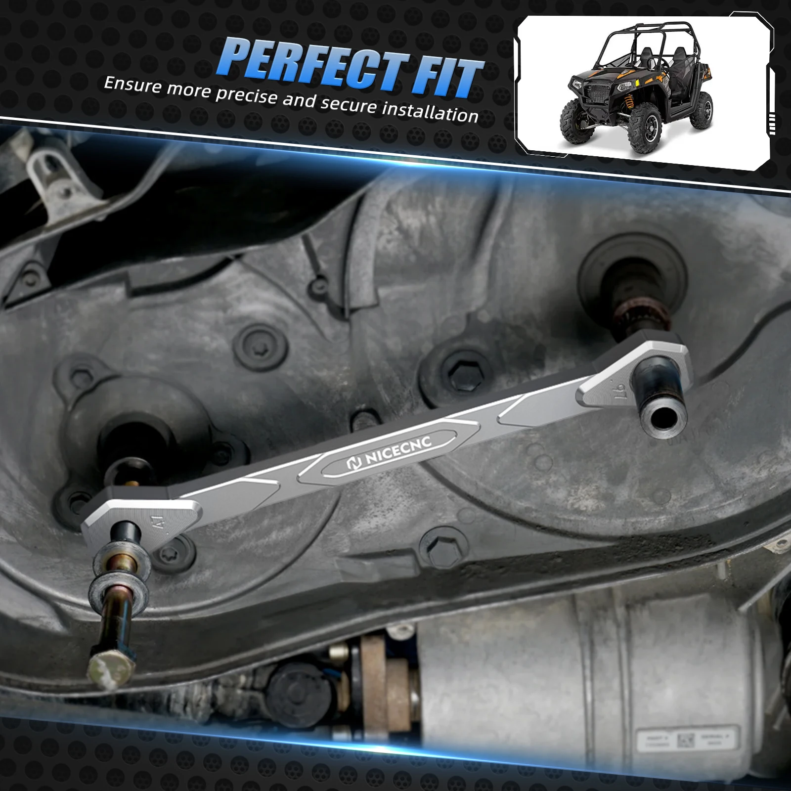 Verbessertes Kupplungsausrichtungswerkzeug für Polaris Ranger RZR 570 2014–2016 570 Ranger Crew UTV Sportsman ACE 6061 Aluminiumlegierung – Detail 7