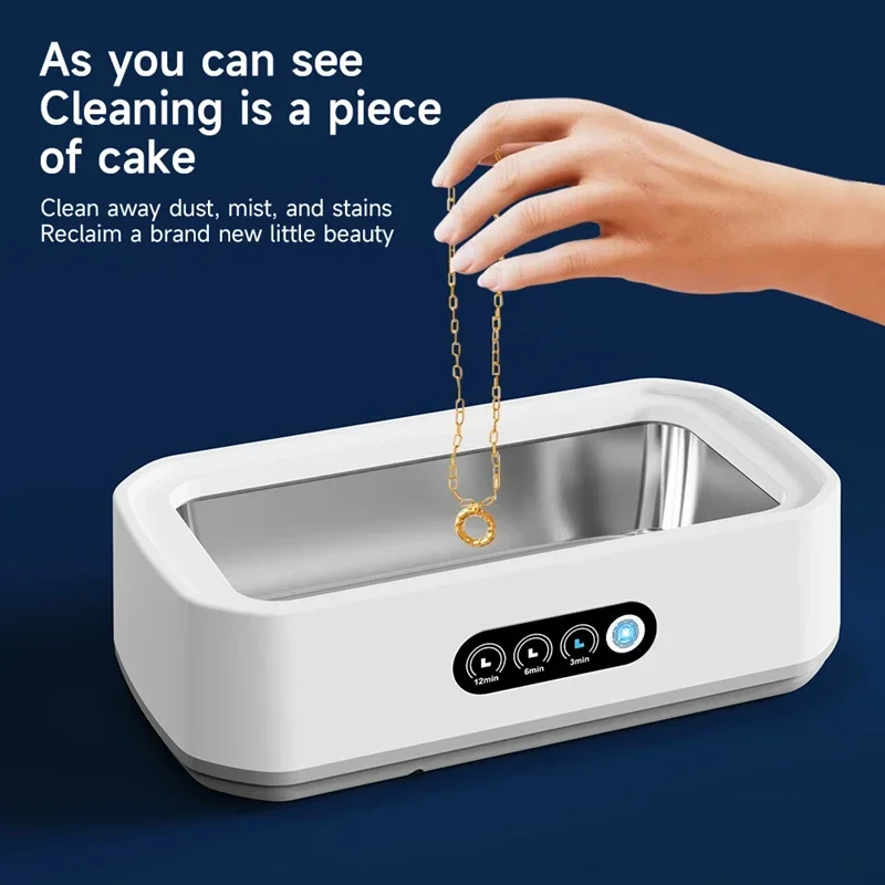 Ultrasonic Cleaning Machine 50,000Hz Glasses Cleaning Machine 650ML Large Capacity Jewelry Braces Professional Cleaner Cleaner