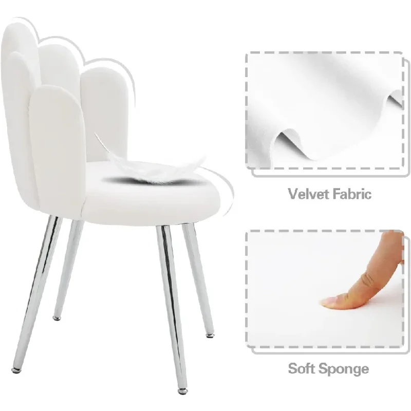 Vanity Chair for Makeup Room Modern Accent Chair for Living Room Bedroom Velvet Chair with Back Support Sillones Furniture