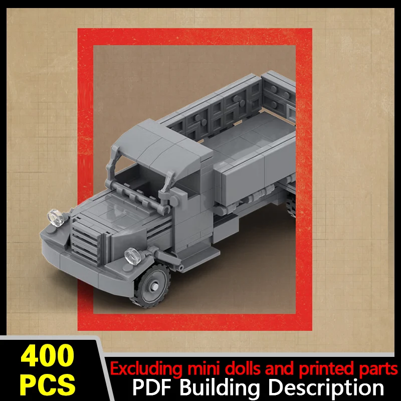 Military Open‑Top Cargo Truck Model MOC Building Bricks War Equipment Style Modular Technology Gifts Holiday Assemble Toys Suit