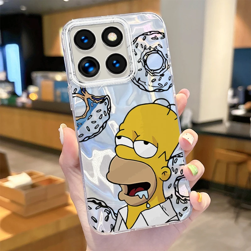 The Simpsons Camlet Reflective Phone Case for Xiaomi 13T Pro 11 Lite 11i POCO X6 X5 X3 NFC M6 5G M4 M3 M2 F6 F5 F3 C61 4G Cover