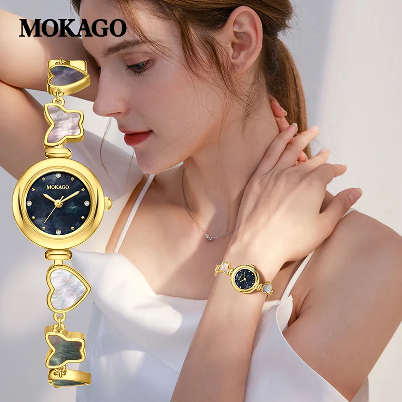 

Высококачественные женские кварцевые часы-браслет с перламутровым циферблатом, водонепроницаемые модные женские и женские креативные наручные часы с цепочкой