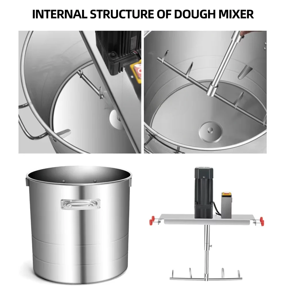 Mezclador de masa comercial tipo 40, mezclador automático de acero inoxidable, equipo de mezcla multifuncional