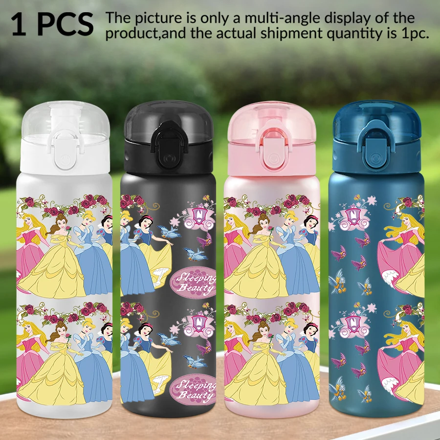 Tazza sportiva per bottiglia d'acqua in plastica da 26 once Disney Princess/floreale/floreale da 1 pezzo come regalo di compleanno/retro a scuola
