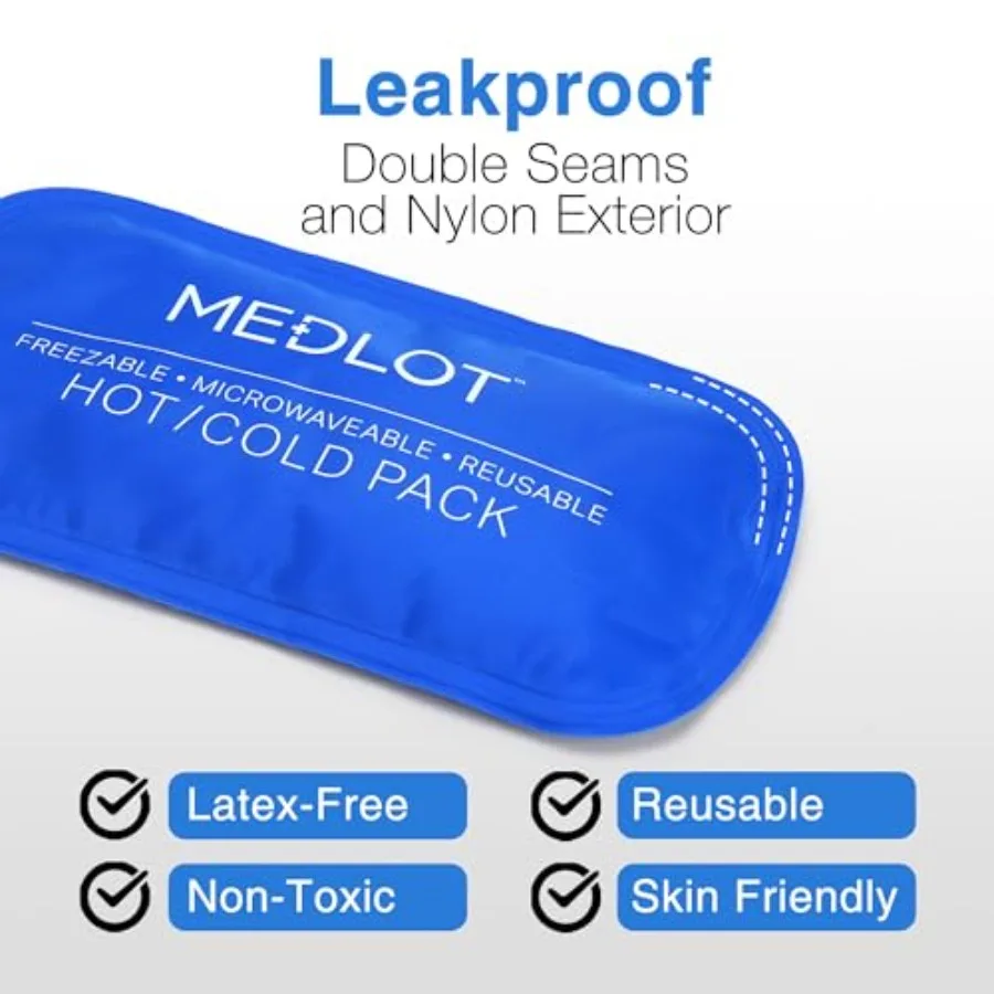 Gel Ice Packs, 2pc Reusable Hot Cold Pack for Therapy, Heating Cooling Gel Pad, Pain Relief for Face, Head, TMJ, Wisdom Teeth,
