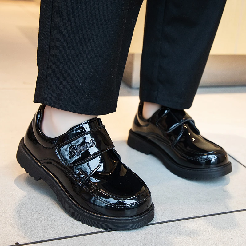 

Boys Leather Shoes Spring Autumn Fashion Kids Soft Sole Shoes School Student Performance Flats Children's Shoes Black Formal
