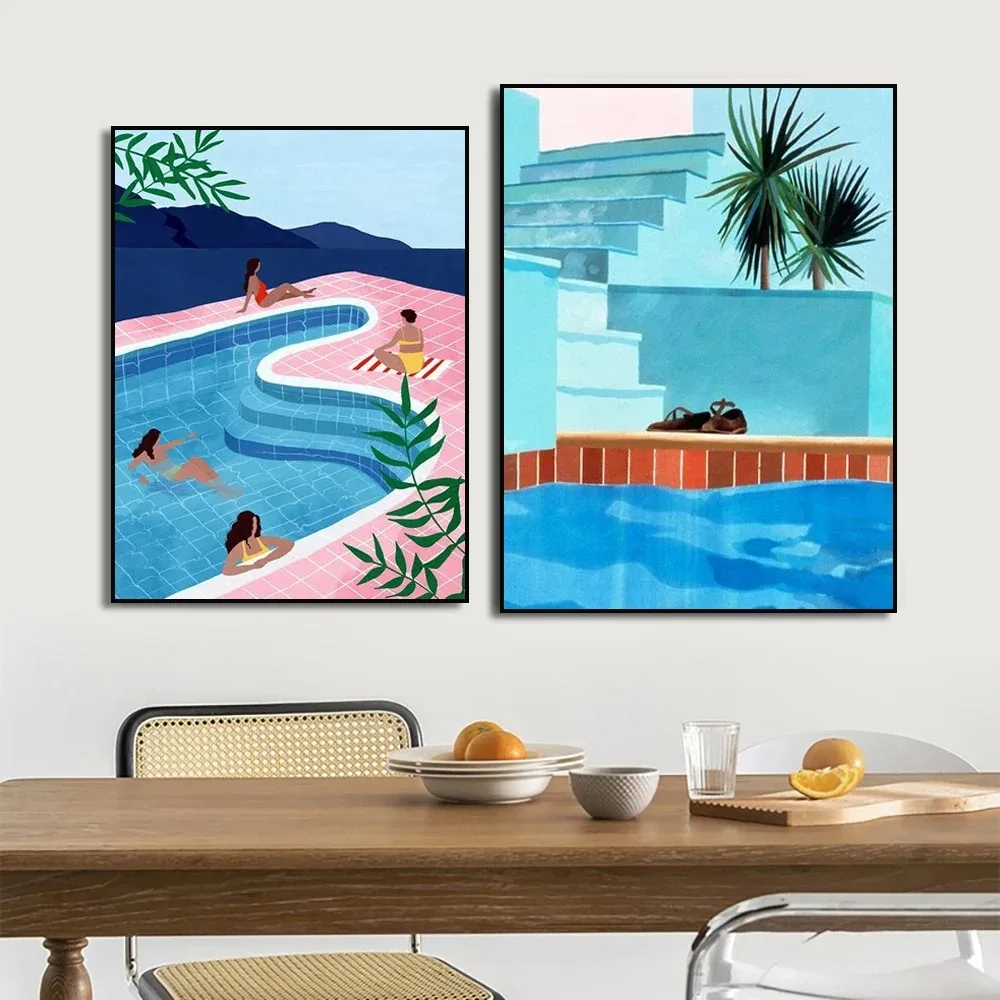 David Hockney Exhibition Canvas Poster Art Prints Vintage Abstract Artwork Painting Wall Pictures for Living Room Wall Art Decor