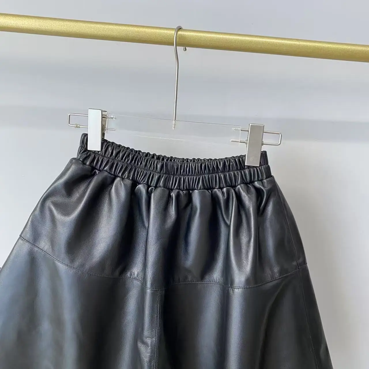 Automne 2025 nouveau Sle femmes Faionable f-longueur a-ligne jupe eepskin ort jupe taille haute taille élastique conception