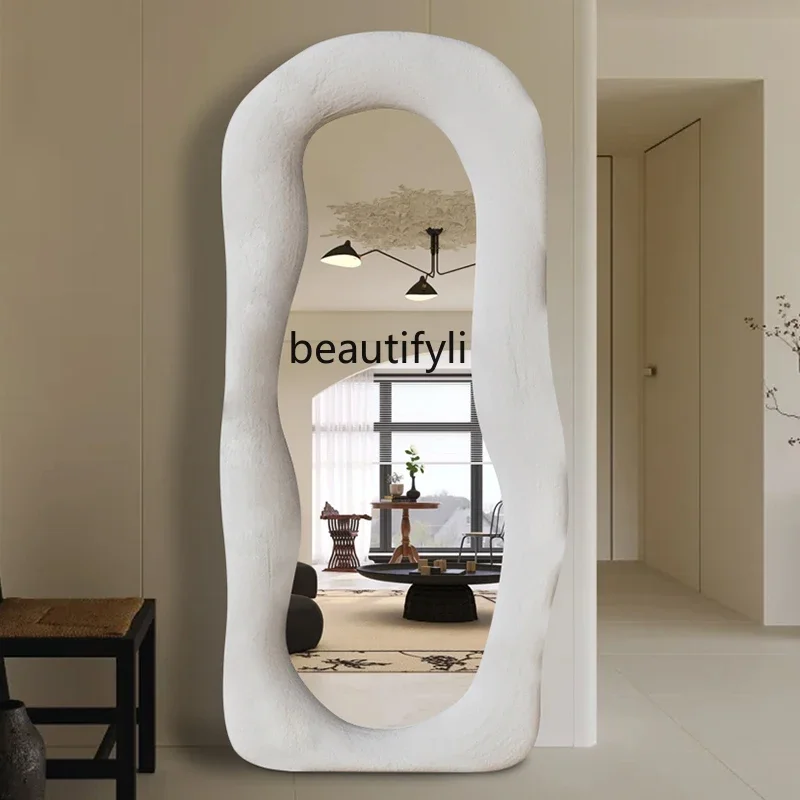 

A50 European style, against the wall,mirror floor-to-ceiling special-shaped full-length mirror irregular light luxury fitting mi