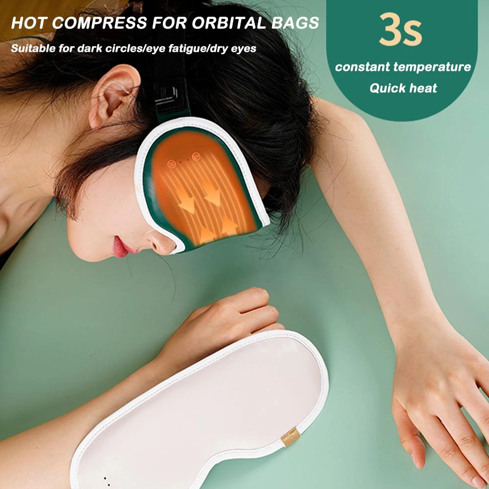 Wireless Heated Eye Mask Rechargeable Smart Eye Massager Relax Strain Dry Dark Circles Improve Sleep 3D Contoured Eye Sleep Mask