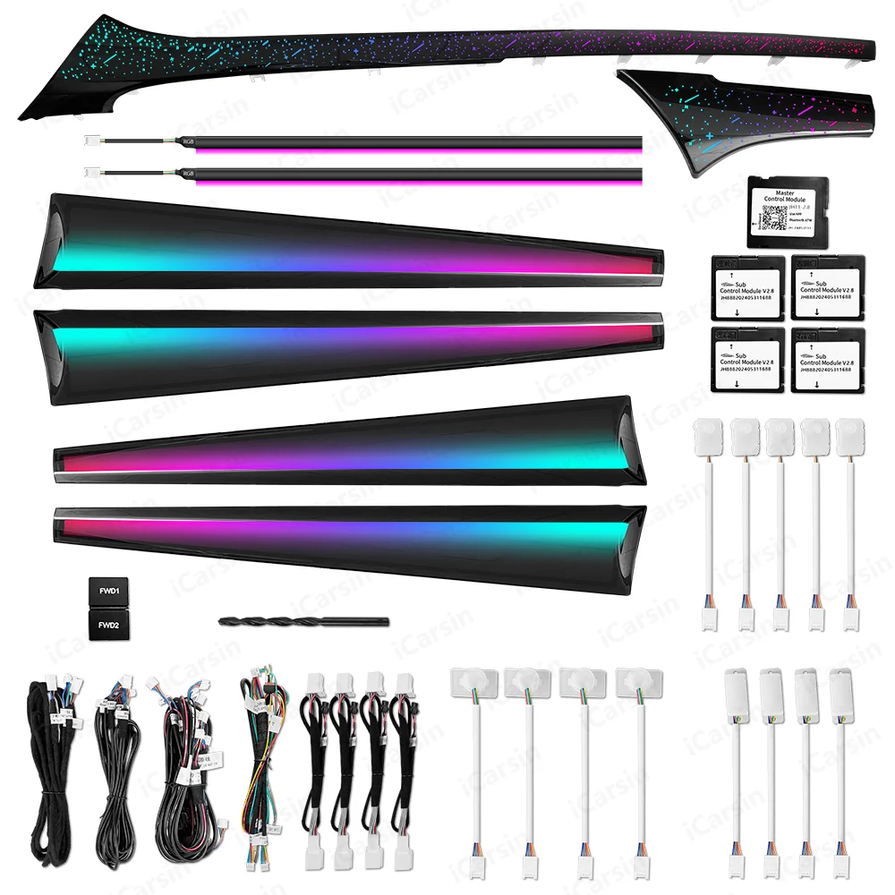 

Обновление ICarsin RHD/LHD, 256-цветное светодиодное освещение салона автомобиля для Toyota Hilux Revo 2015-2024, аксессуары для отделки