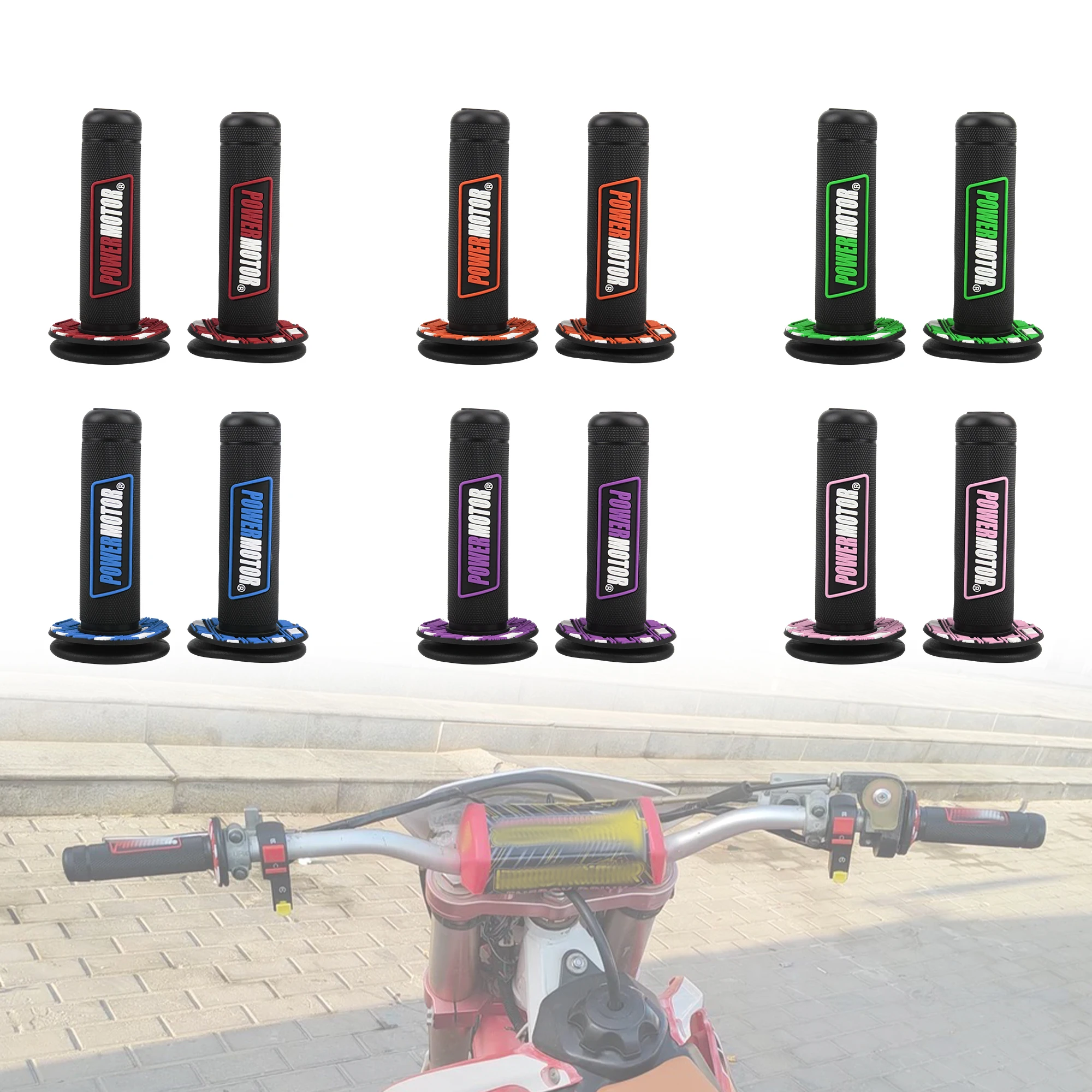 Motorcycle Grips 7/8" Handlebar Grips Universal Dual Soft Rubber For Honda Yamaha Kawasaki Pit Dirt Bike Motocross Accessories