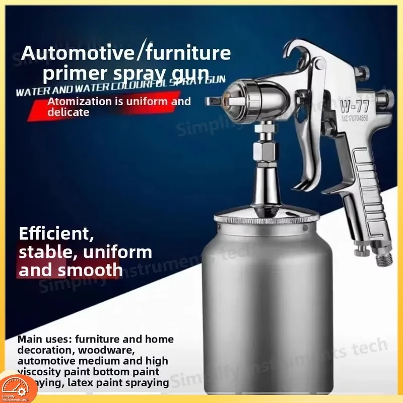 W71 Pneumatic Spray Gun High Precision Atomizing Airbrush for Car Painting Auto Body Repair HVLP Upper Lower Feed Type Tool