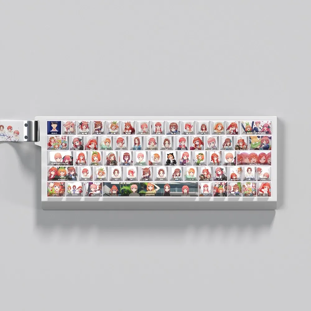 1 Set Anime Cartoon Gaming Keycaps For 60 61 65 67 68 Layout Keyboard Elysia The Shorekeeper Furina Nishikigi Chisato Key Caps