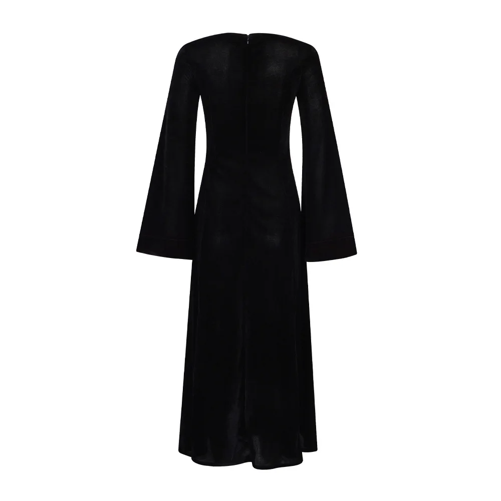 

Morticia Cosplay Costume Black Robe Set Women Gothic Dress Maxi Skirt Adult Vintage Halloween Masquerade Party